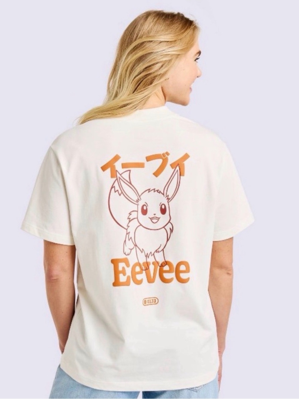 Pokemon Eevee Graphic Tee - Cream and Orange